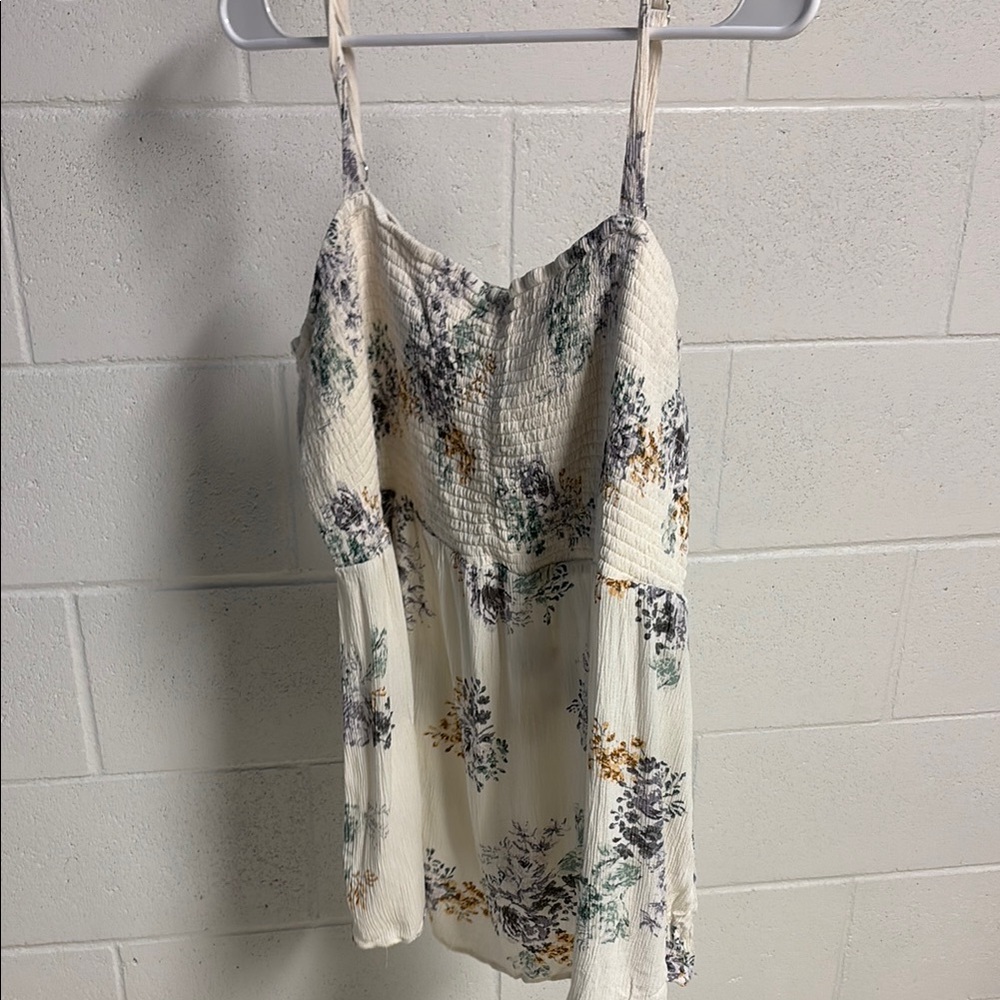 Maurices Floral Print Camisole - Cream and Purple